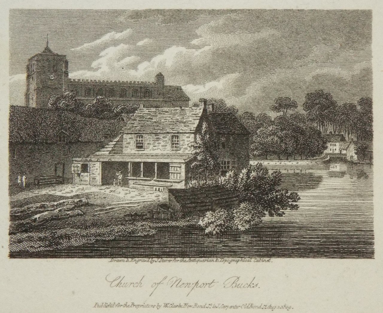 Print - Church of Newport Bucks. - Storer